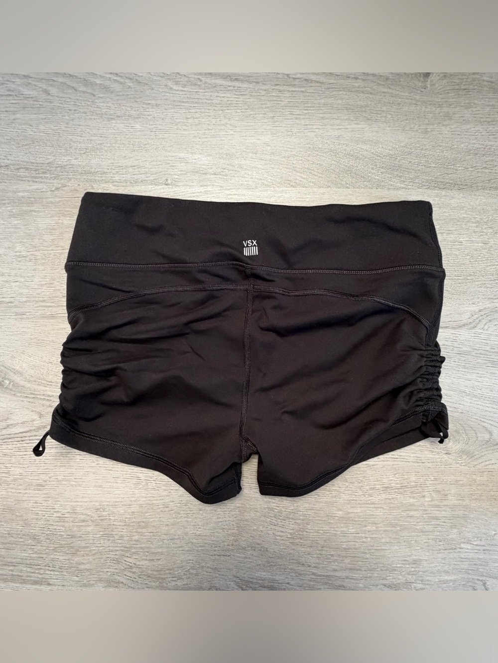 Victoria's Secret VSX Sport Knockout Hot Shorts Ruched Black Women's Size M - Picture 2 of 8